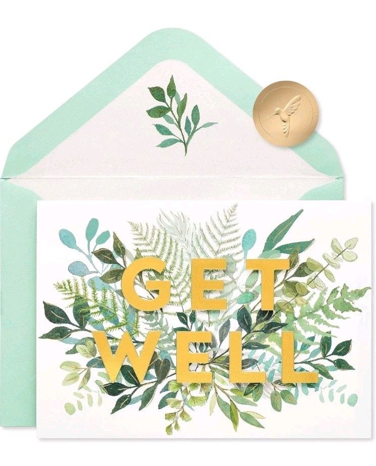 Papyrus Card Get Well “Thinking of you & sending healing thoughts”