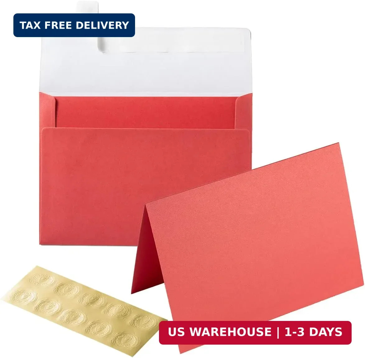 Wishop 50 Pack Shiny Self-Adhesive Envelopes with Shiny Fold Cards for Wedding I