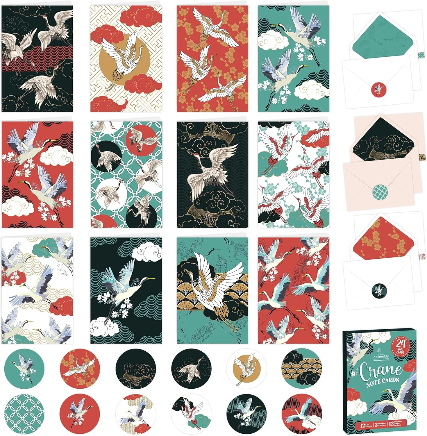 Blank Greeting Cards for All Occasions Boxed set with Envelopes 24 Pack