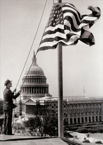 Raising The American Flag America Collection Support Card by Avanti Press