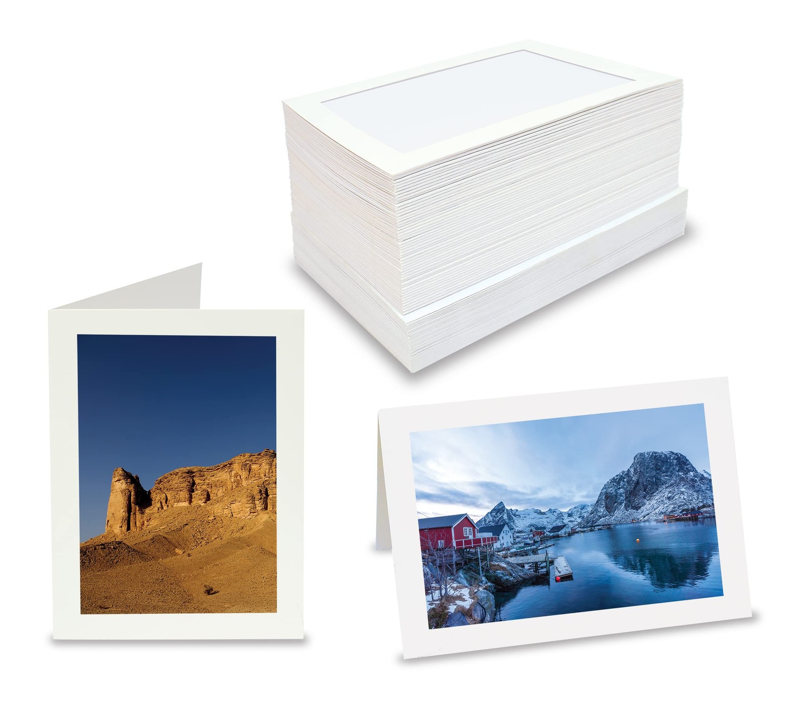 Better Office Products Photo Frame Note Cards for 4″ x 6″ x 6″, White