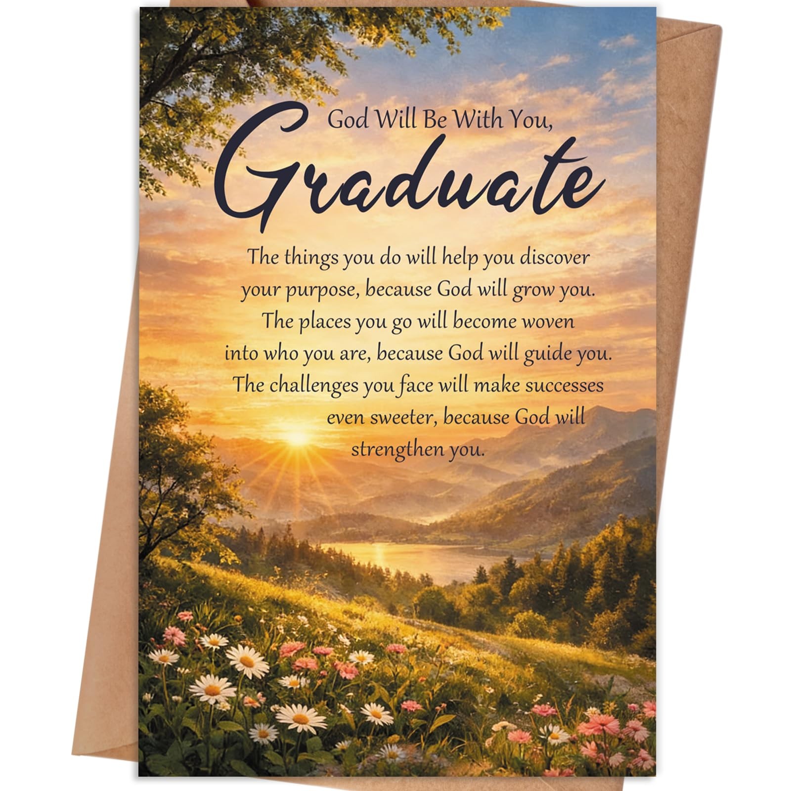 HEJOYN Christian Graduation Card, Religious Inspirational Greeting Card, God …