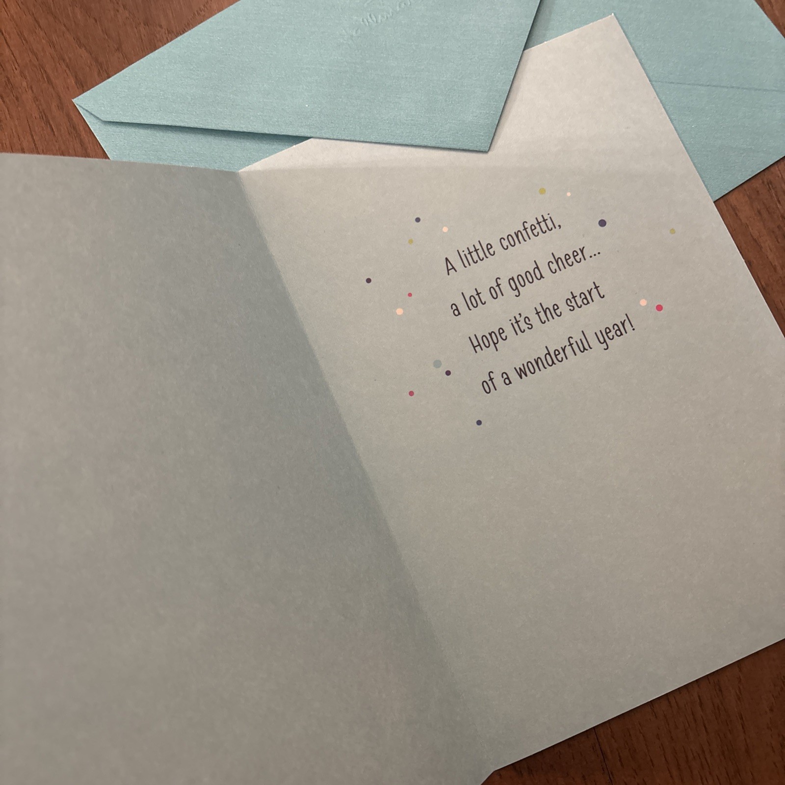 Happy New Year Confetti Good Cheer 5.5”x8” Hallmark Greeting Card
