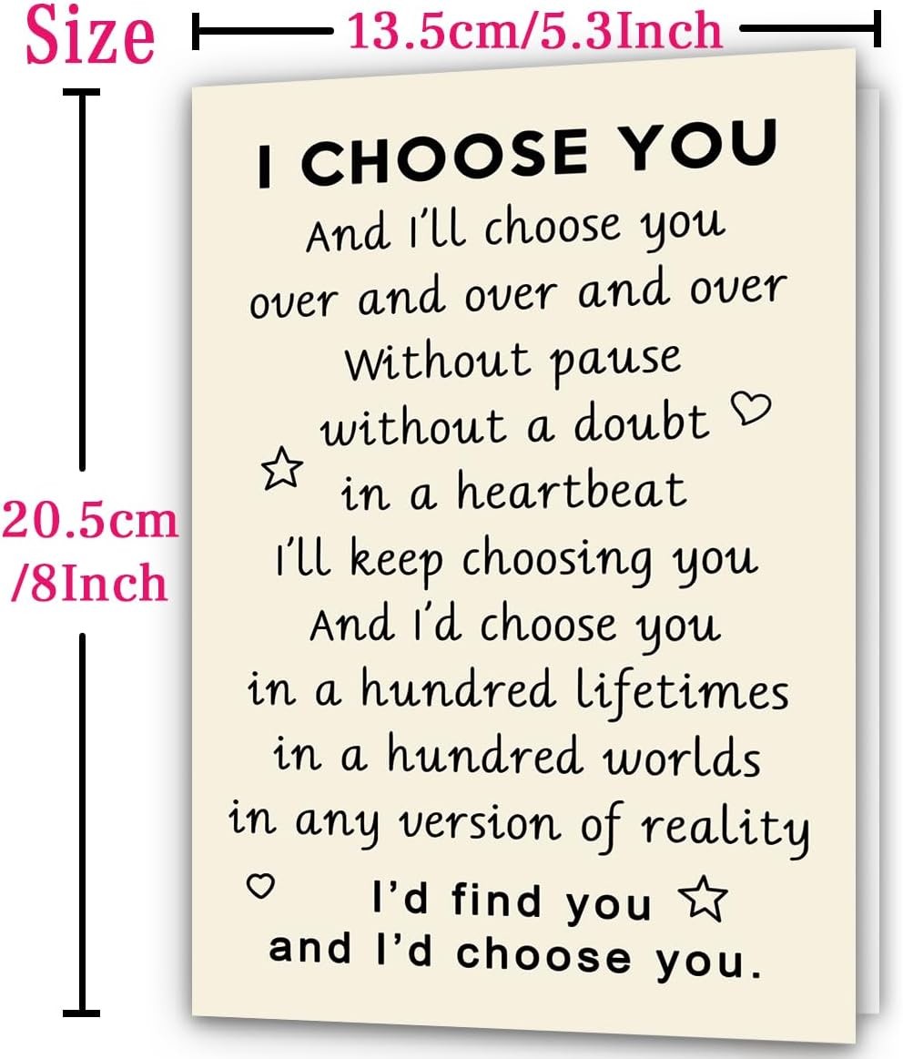 “I Choose You” Valentine’s Day Card – Romantic Gift for Him & Her