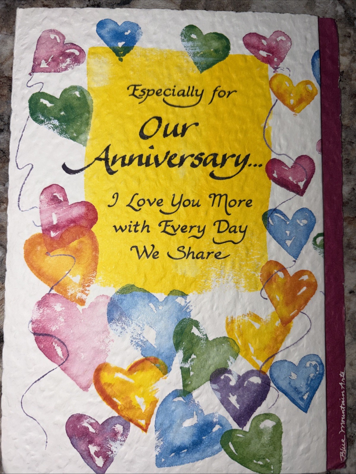 Blue Mountain Art OUR Anniversary I love you more. everyday we share for him/her