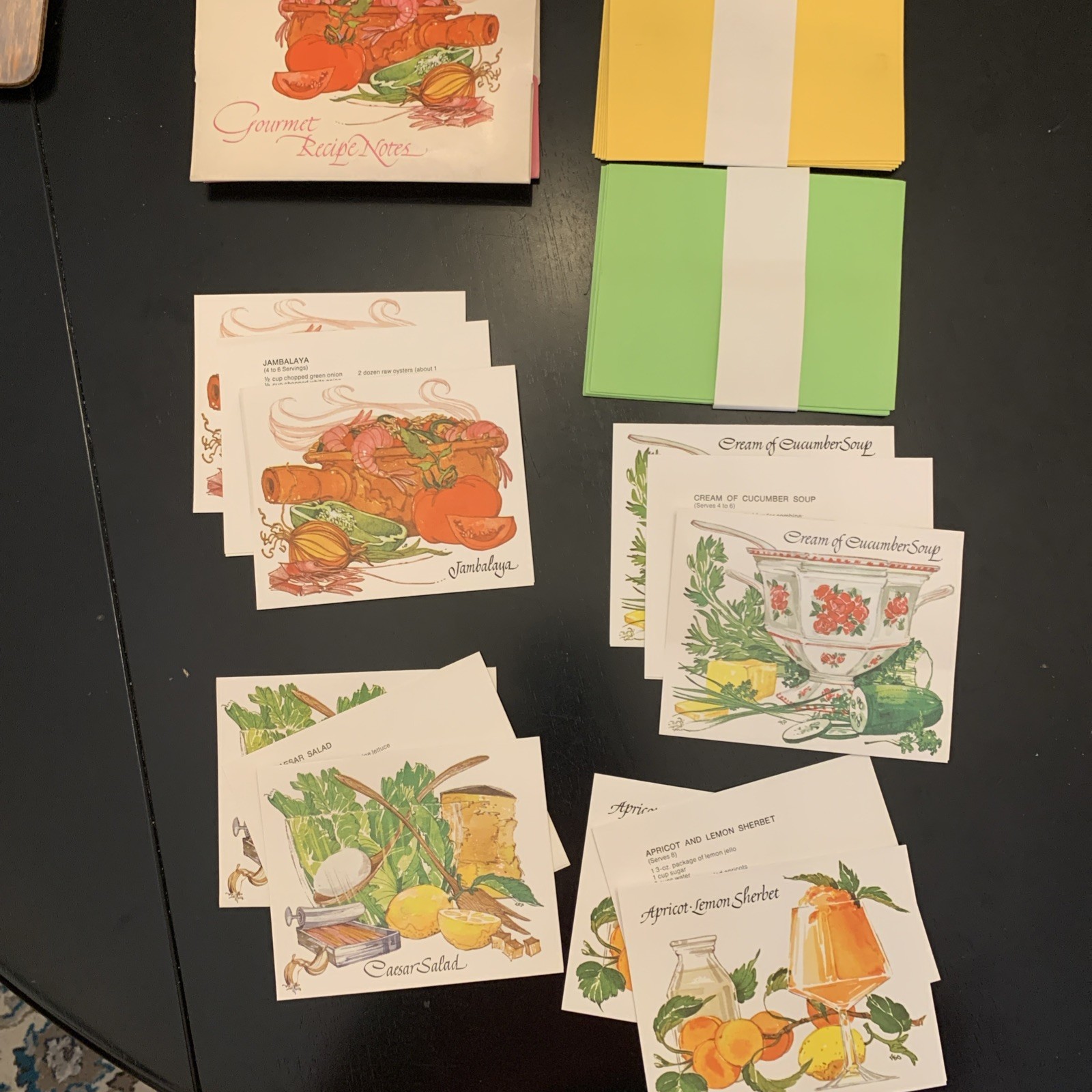 Vintage Current Inc Gourmet Recipe Blank Note Cards 12 Pack 1970s