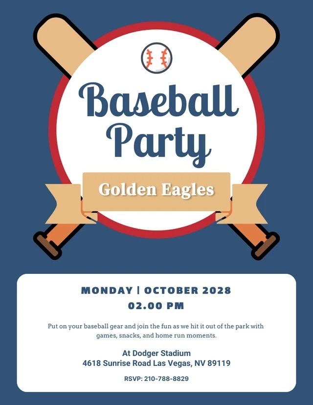 Digital Baseball Birthday Party Invitation | Personalized Texts 001
