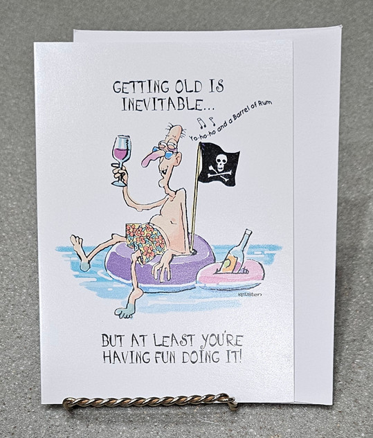 Birthday Card w Envelope Adult Humor Funny Bday Pirate Barrel of Rum