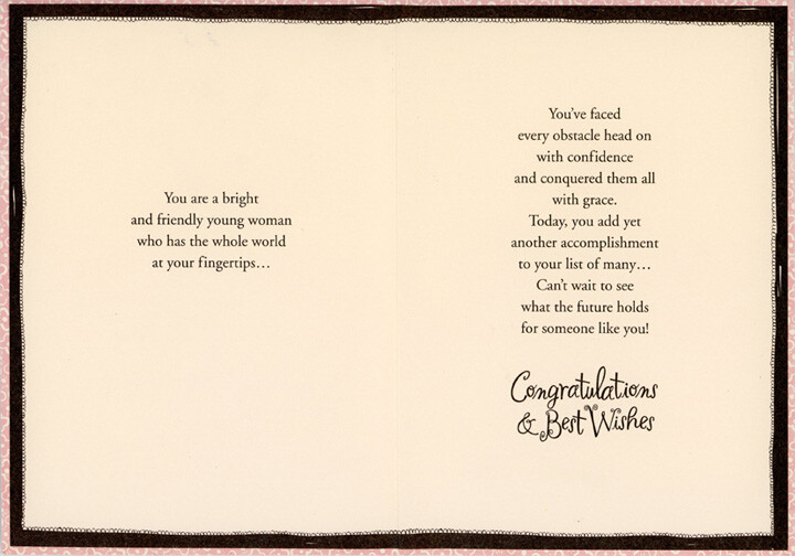 To Go Cup and Pink Donuts High School Graduation Card for Beautiful Young Woman