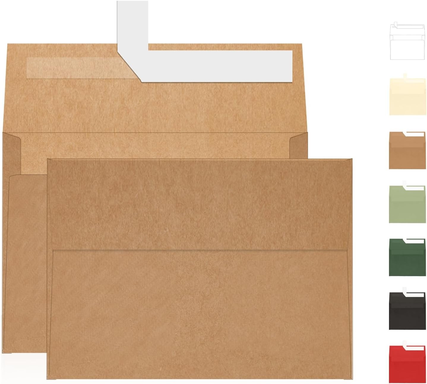100 Pack A7 Brown Kraft Envelopes 5×7 Self Seal Printable Invitations Stationery