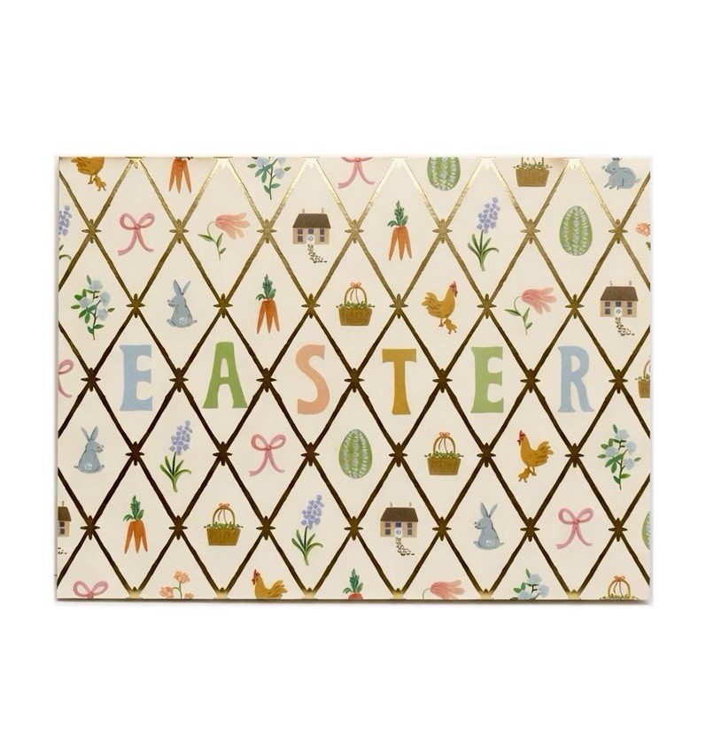 RIFLE PAPER CO Spring Farm Easter Card Blank Card w/ Envelope, A2 Size NEW