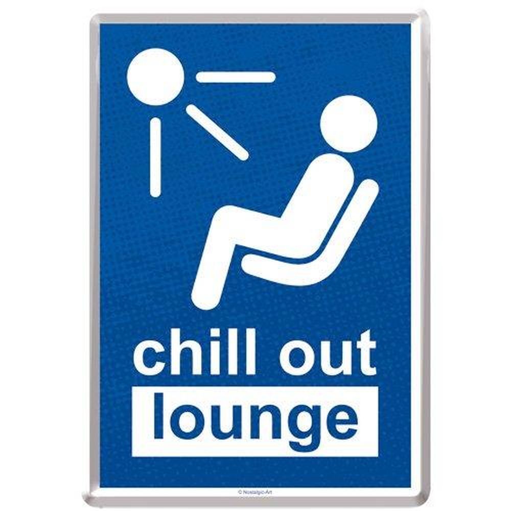 Tin postcard – 3 x 6 in – Achtung Chill Out Lounge