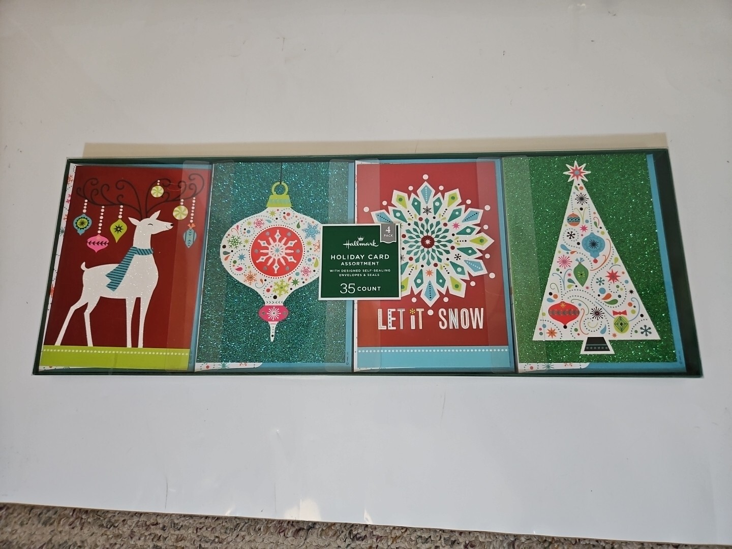 Hallmark Christmas Holiday Card Assortment 35 Count W/ Self-Sealing Envelopes