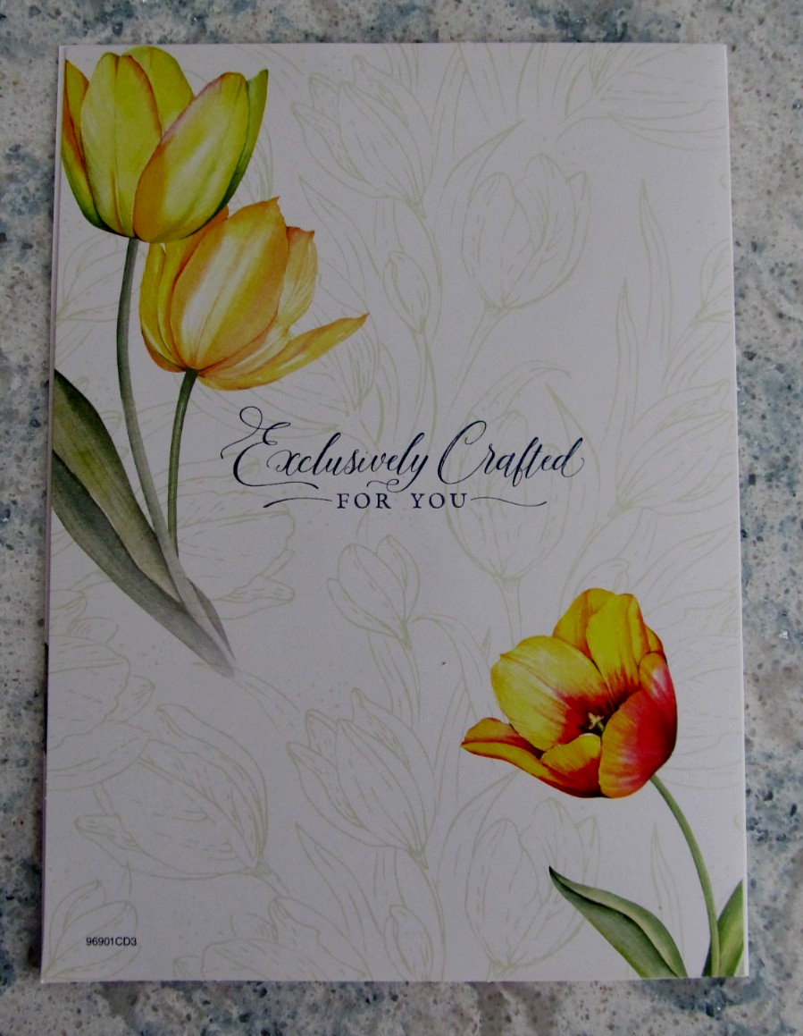 Exclusively Crafted For You Birthday Card, Env. & Seal – Orange & Yellow Tulips