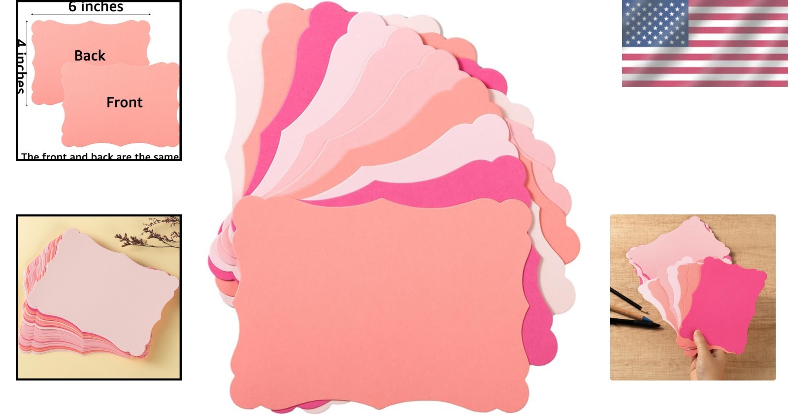 Elegant 50 Pack Blank Cards: 5 Colors, 4x6in – Perfect for Weddings & Showers
