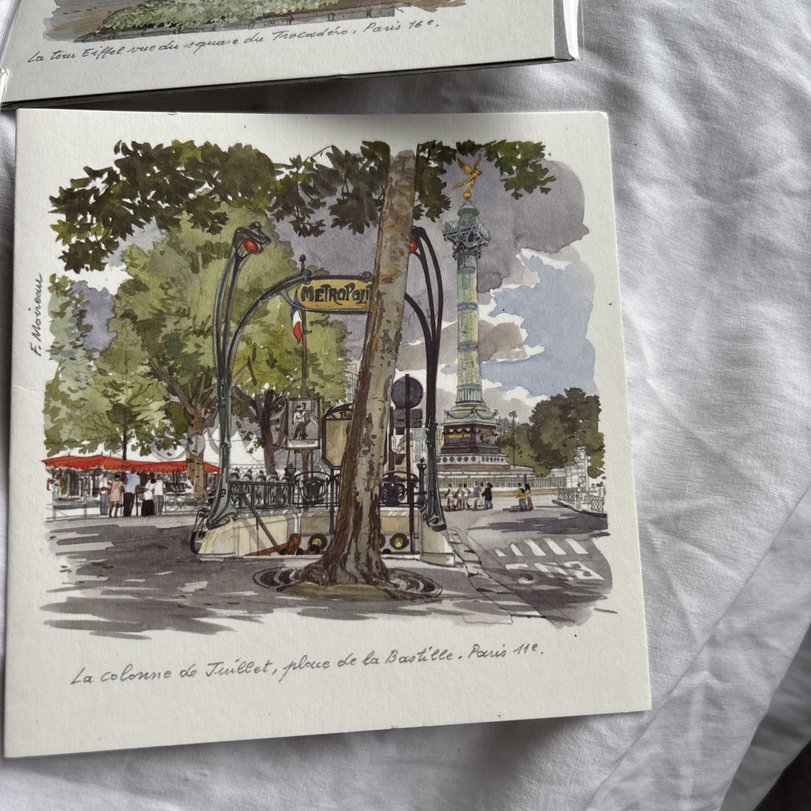 La Place Vendôme Paris France Vintage Note Cards Envelopes Lot of 6 Birds Artsy