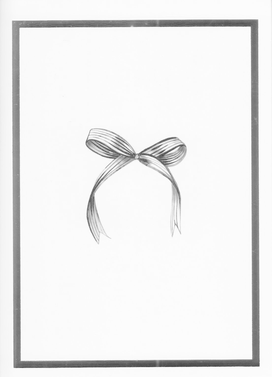 Gold Ribbon Black And White Blank Greeting Card Or Easy Make It A Birthday Card