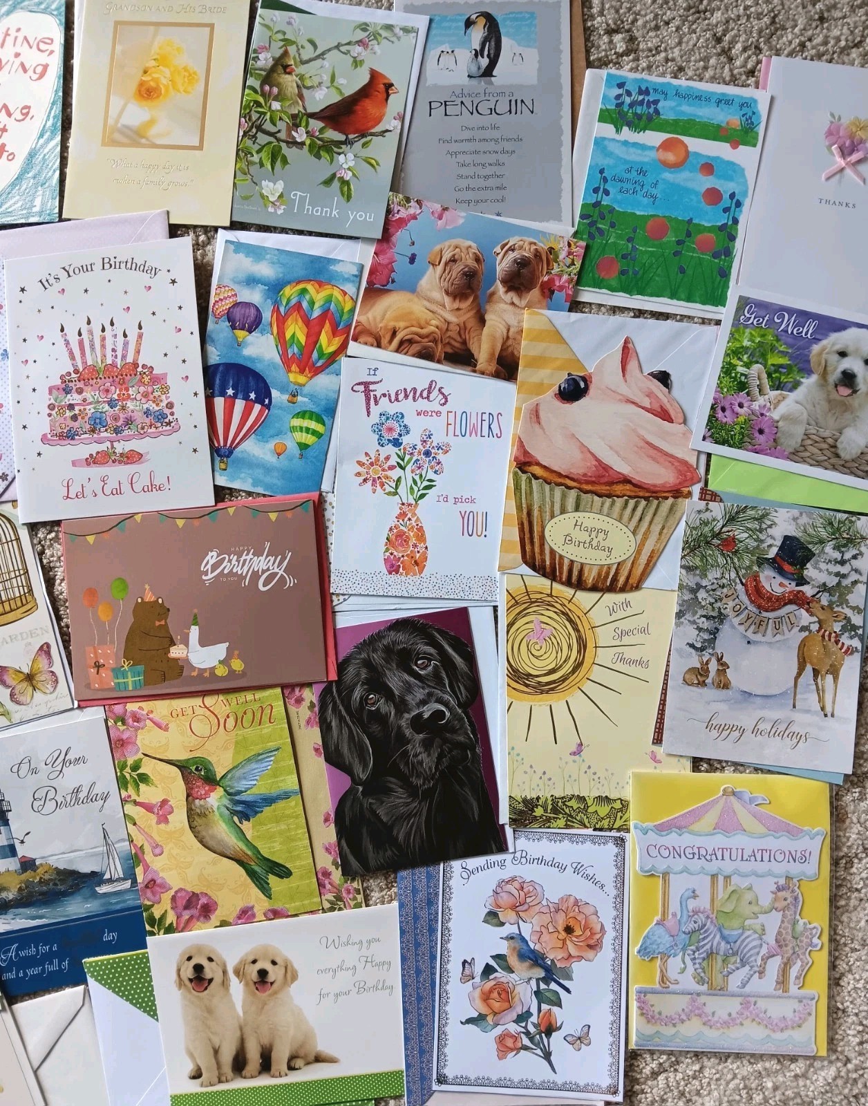 50 RANDOM New Greeting Cards Envelope Lot Ephemera Craft Scrapbook Junk Journal