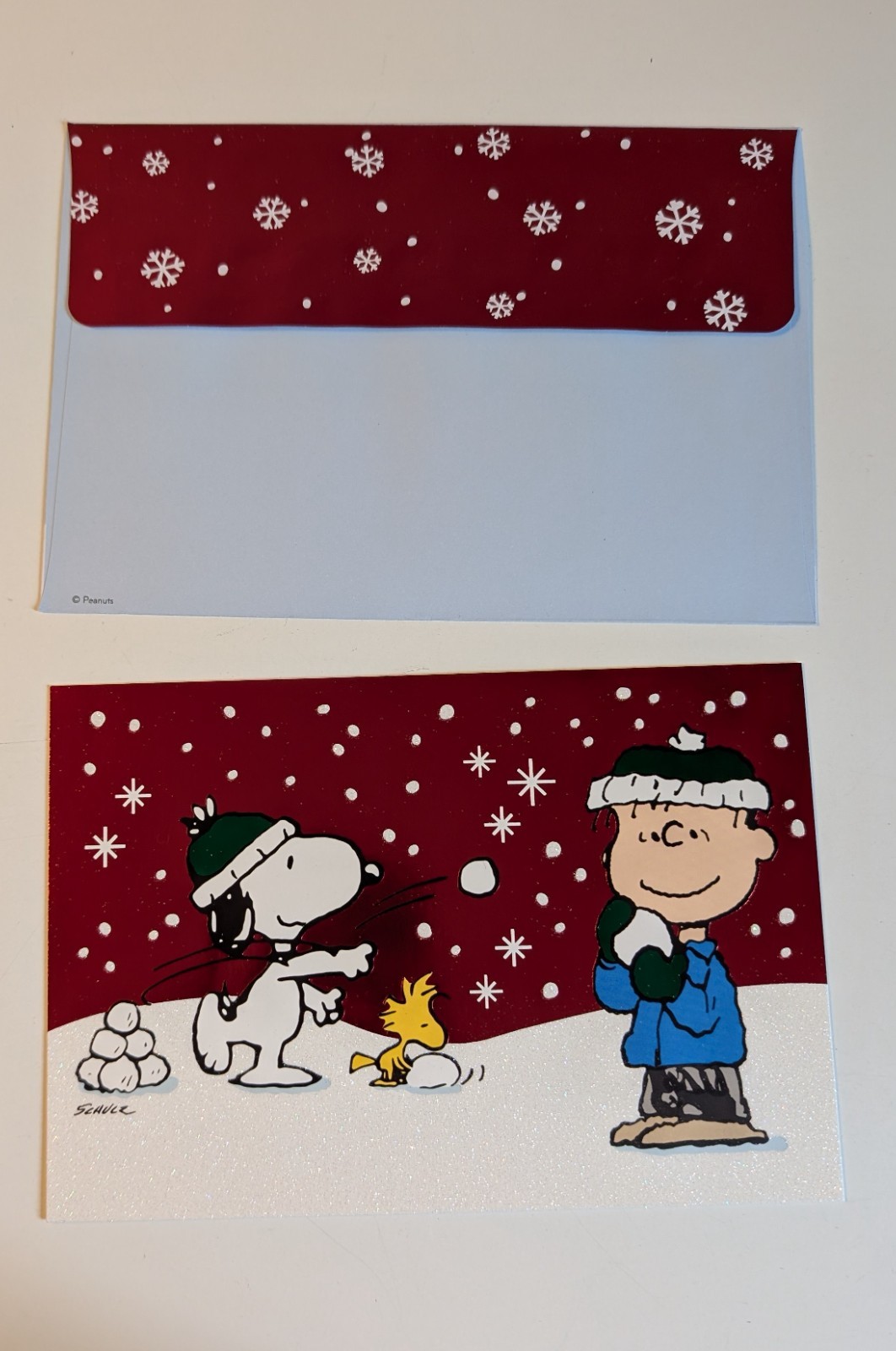 Hallmark Peanuts Christmas cards die cut glitter snoopy gang deluxe set of 12