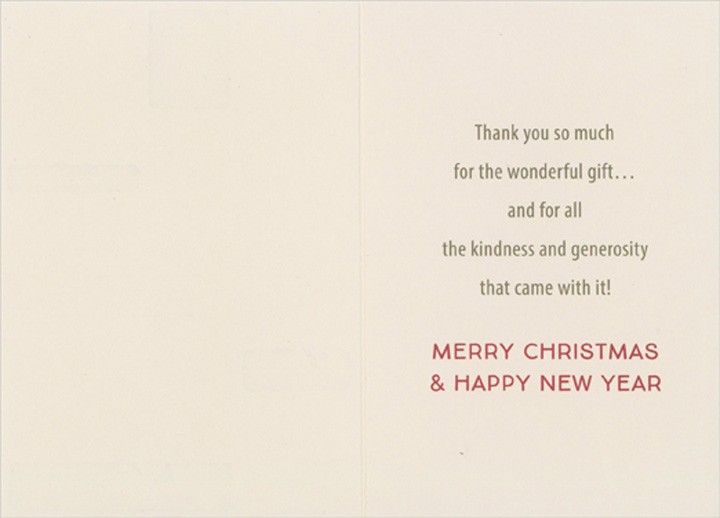 Thank You For the Gift Green Red and Gold Presents 8 Holiday Thank You Notes