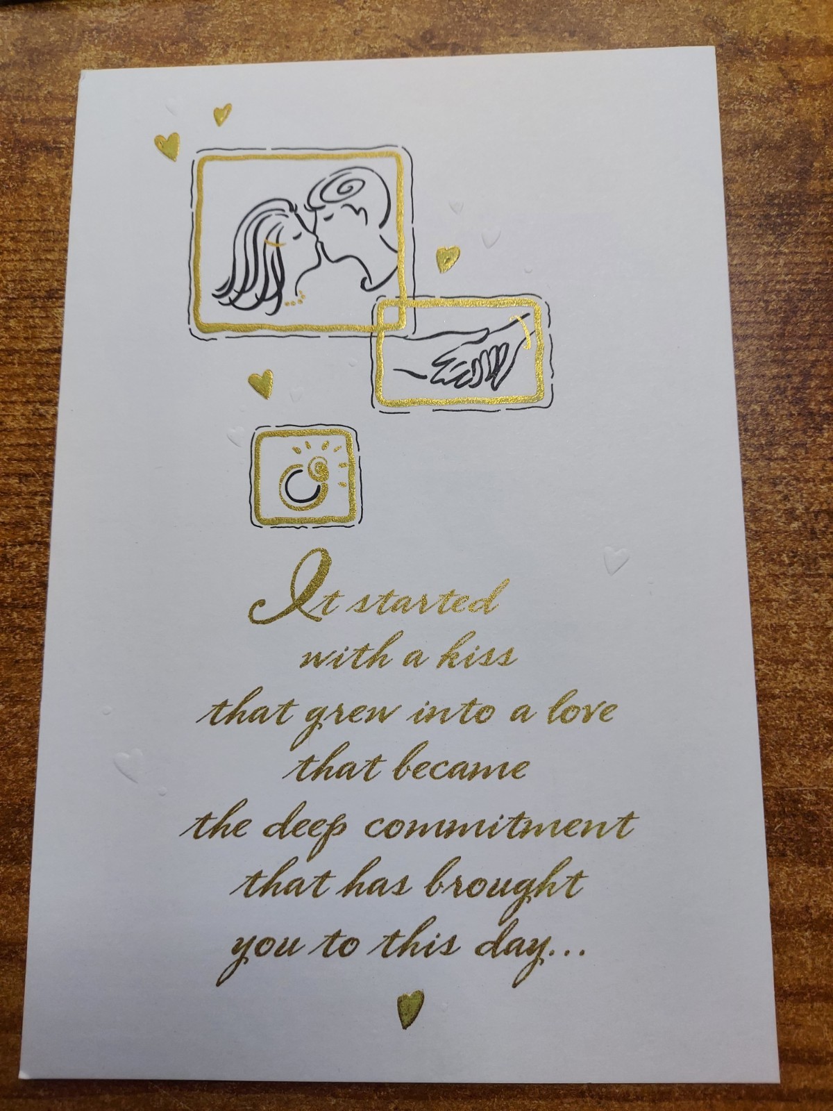 IT STARTED WITH A KISS… HAPPY ENGAGEMENT Greeting Card 7″ x 4.75″