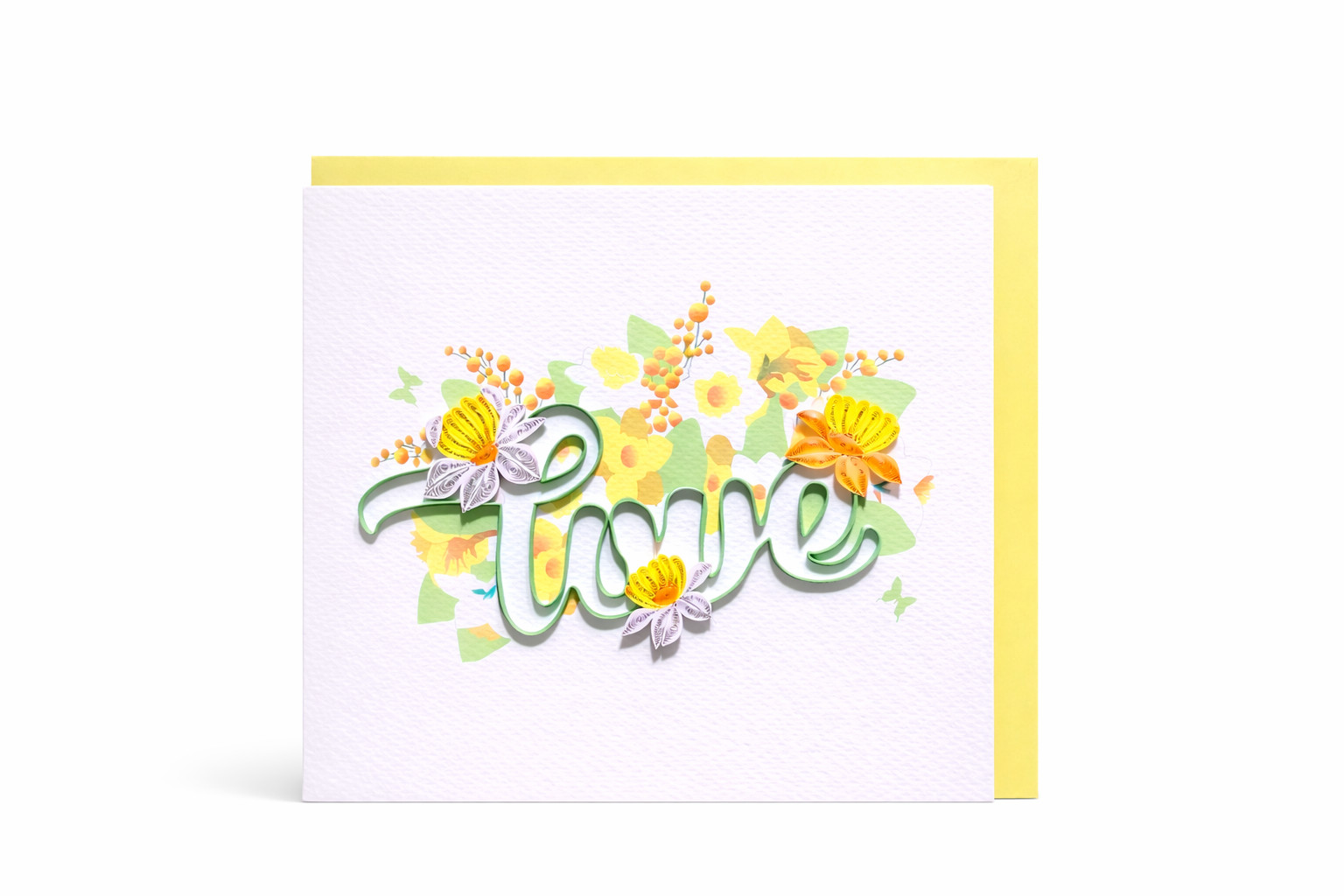 Quilled Floral LOVE Dimensional Keepsake Handmade Greeting Card – Cherished gift