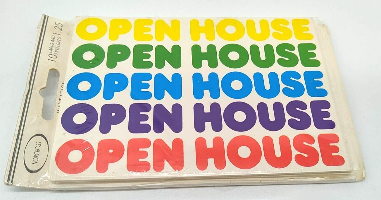 1980s Norcross Open House Invitations Set of 10 With Envelopes Vintage NOS