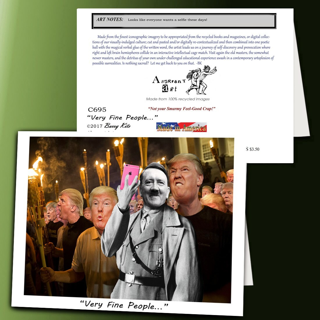 TRUMP Cards from Aberrant Art: 12 (Blank Inside) CARDS- 5X7 /envelopes