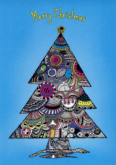 Merry Christmas – Christmas Tree Free Greeting Card – 14725