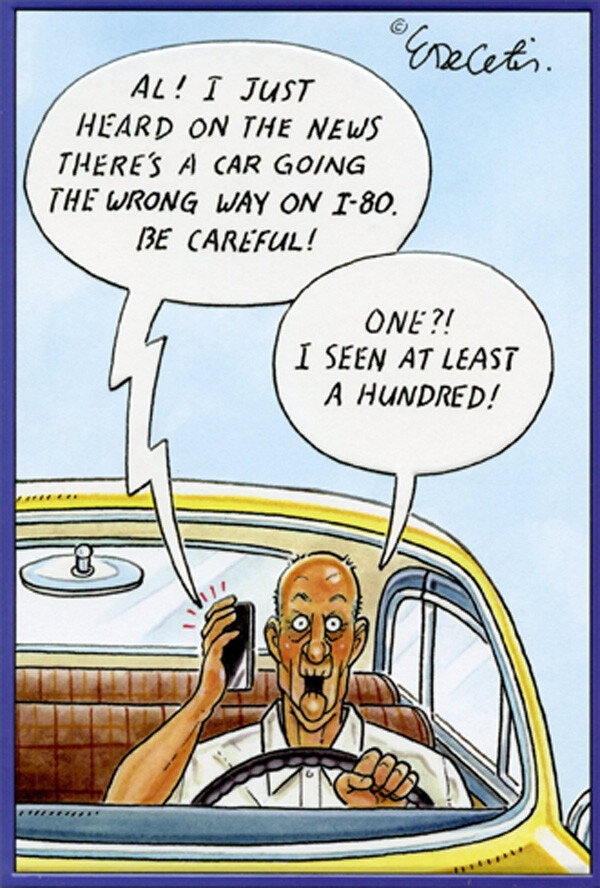 Wrong Way Driver Eric Decetis Funny / Humorous Masculine Birthday Card for Him