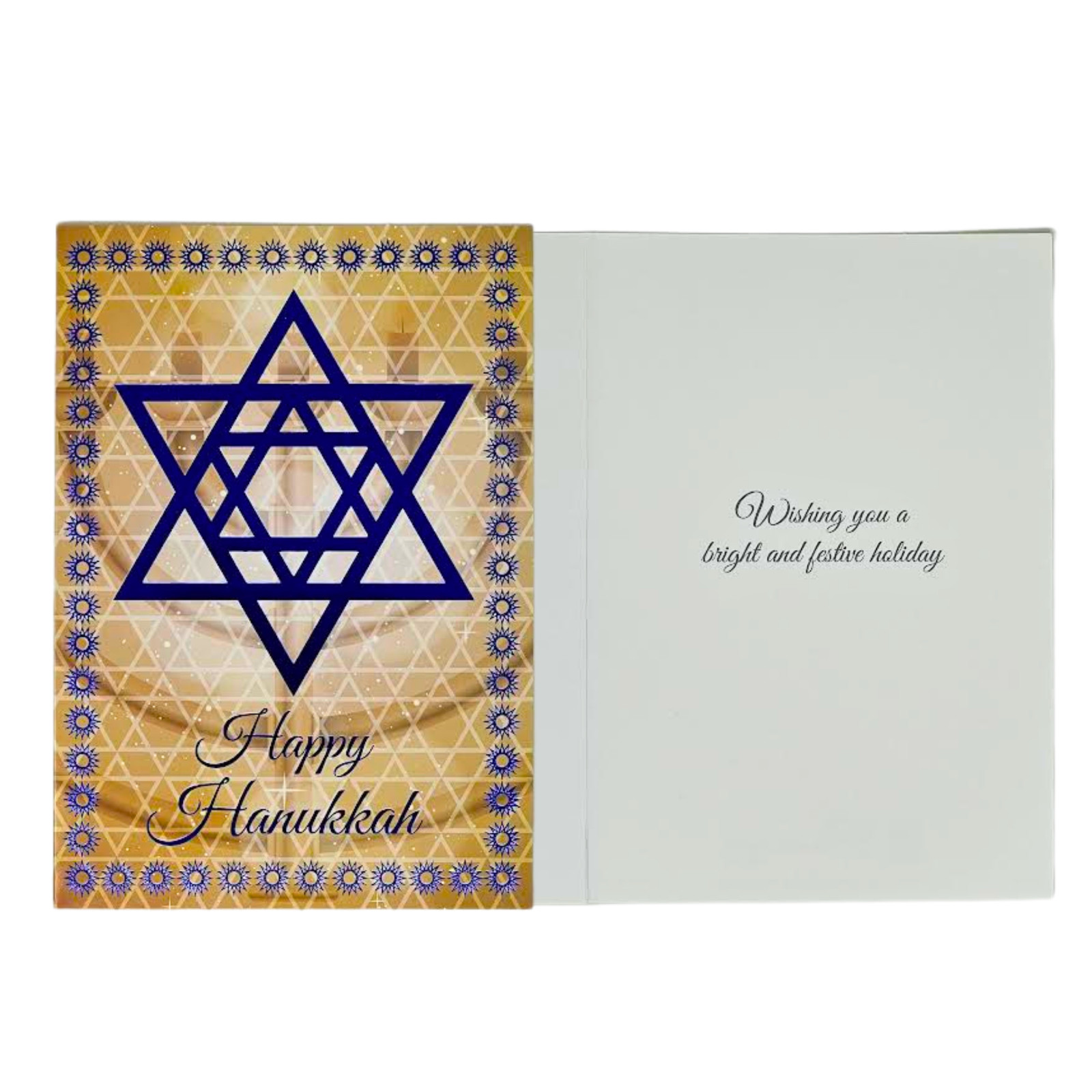 28 Hanukkah Greeting Cards – 4 Assorted Religious Holiday Cards w/ Foil