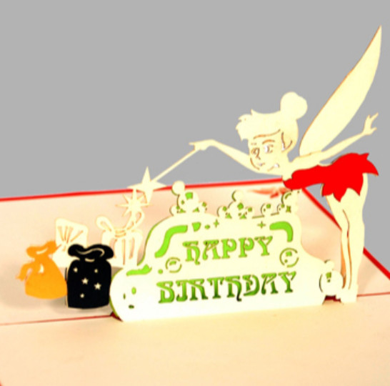 3D Pop Up Greeting Card fairies happy birthday Free Shipping USA seller