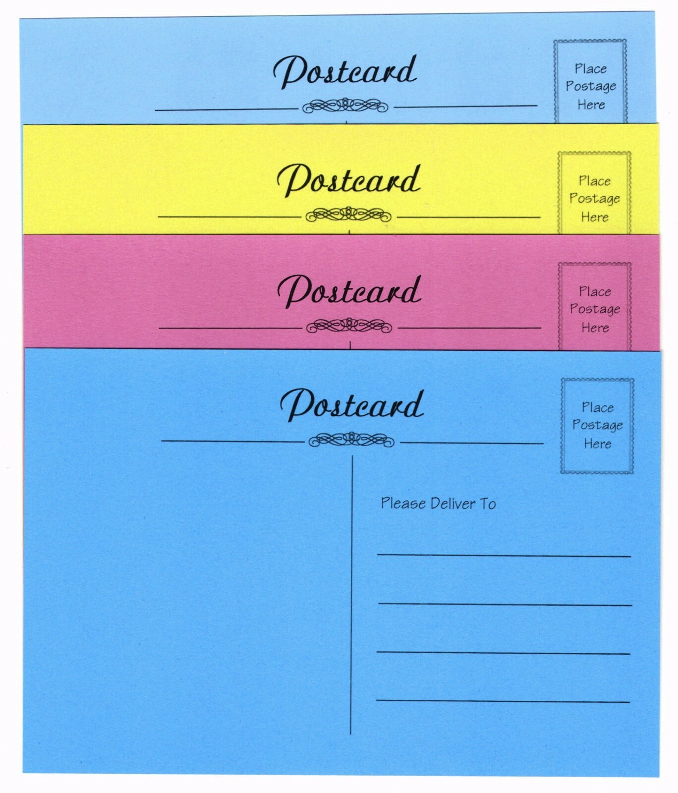 Blank Crafting Postcards (10) – Standard Font Color Cardstock – USPS Acceptable