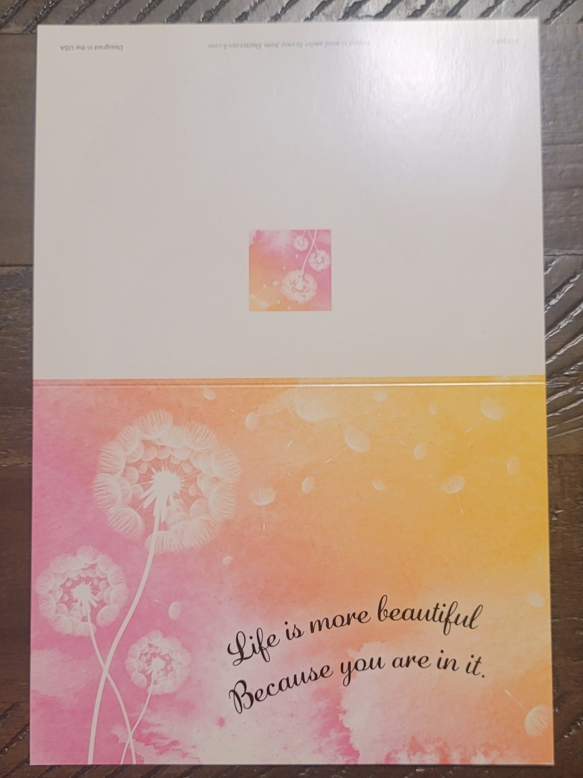 Unknown Brand Blank Card Dandelion Life More Beautiful Because You With Envelope