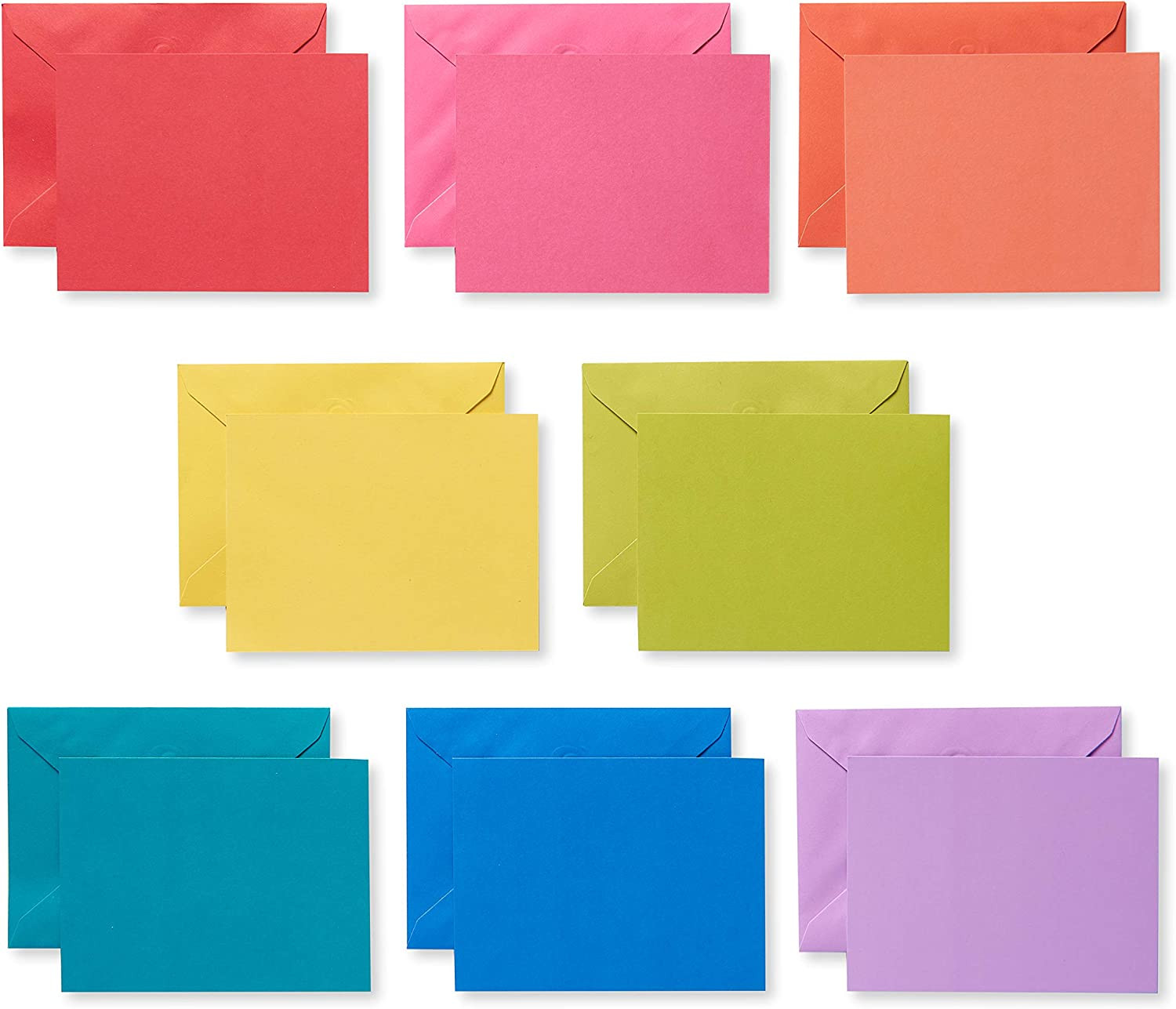 Single Panel Blank Cards with Envelopes Rainbow Colors (200-Count)