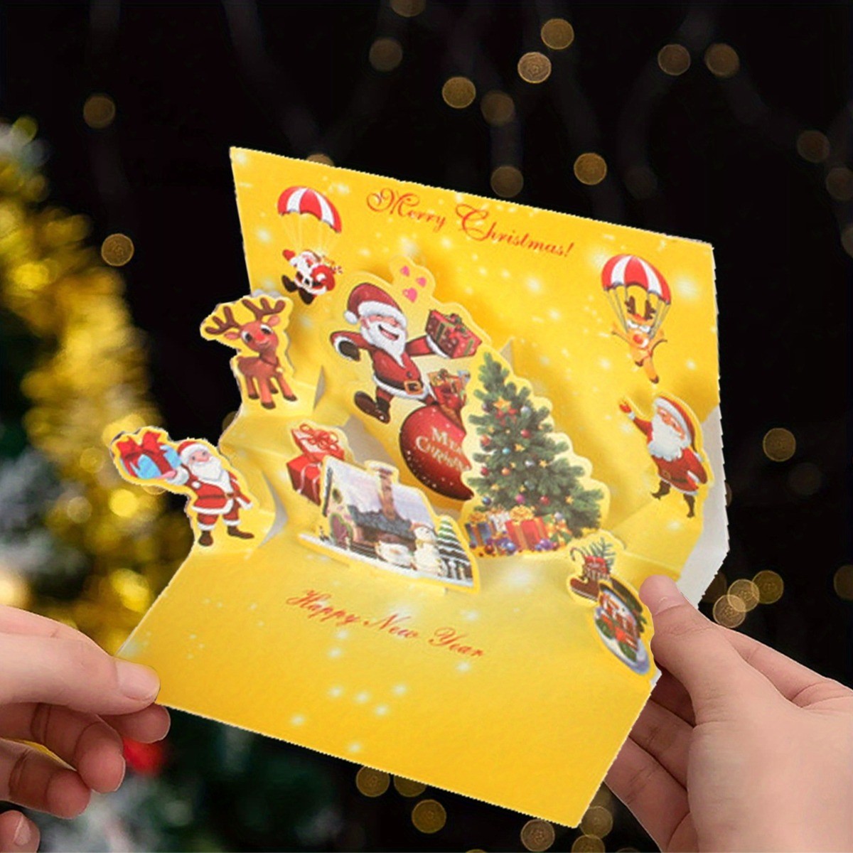 3D Pop-Up Christmas Card – Sturdy Cardboard Holiday Greeting Card – For Family