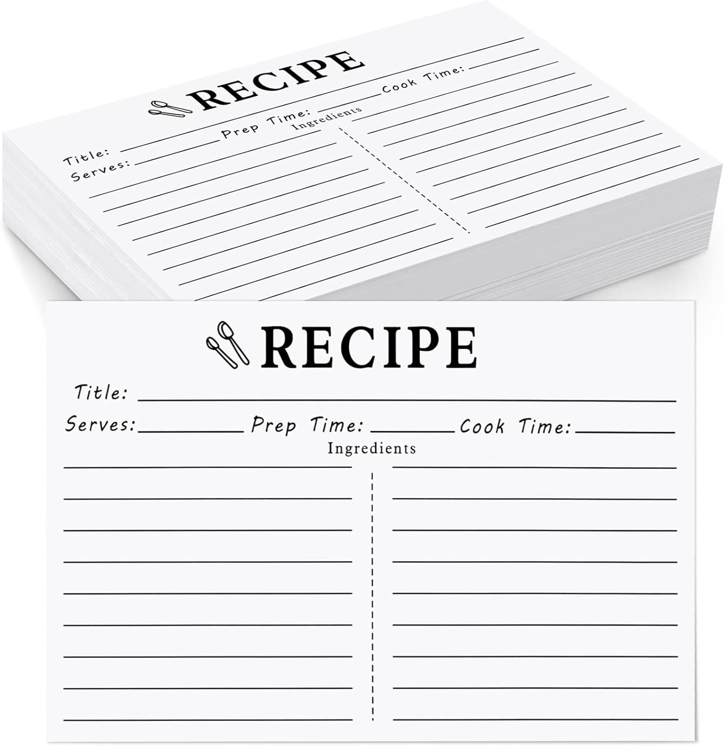 70 Count Recipe Cards 4×6 White, Double Sided, Blank for Bridal Shower and Weddi