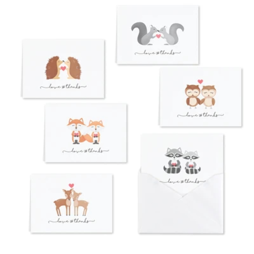 Woodland Love Value Pack – Thank You Card Set – 50 count