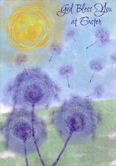 Floating Purple Flowers – Designer Greetings Religious Easter Card
