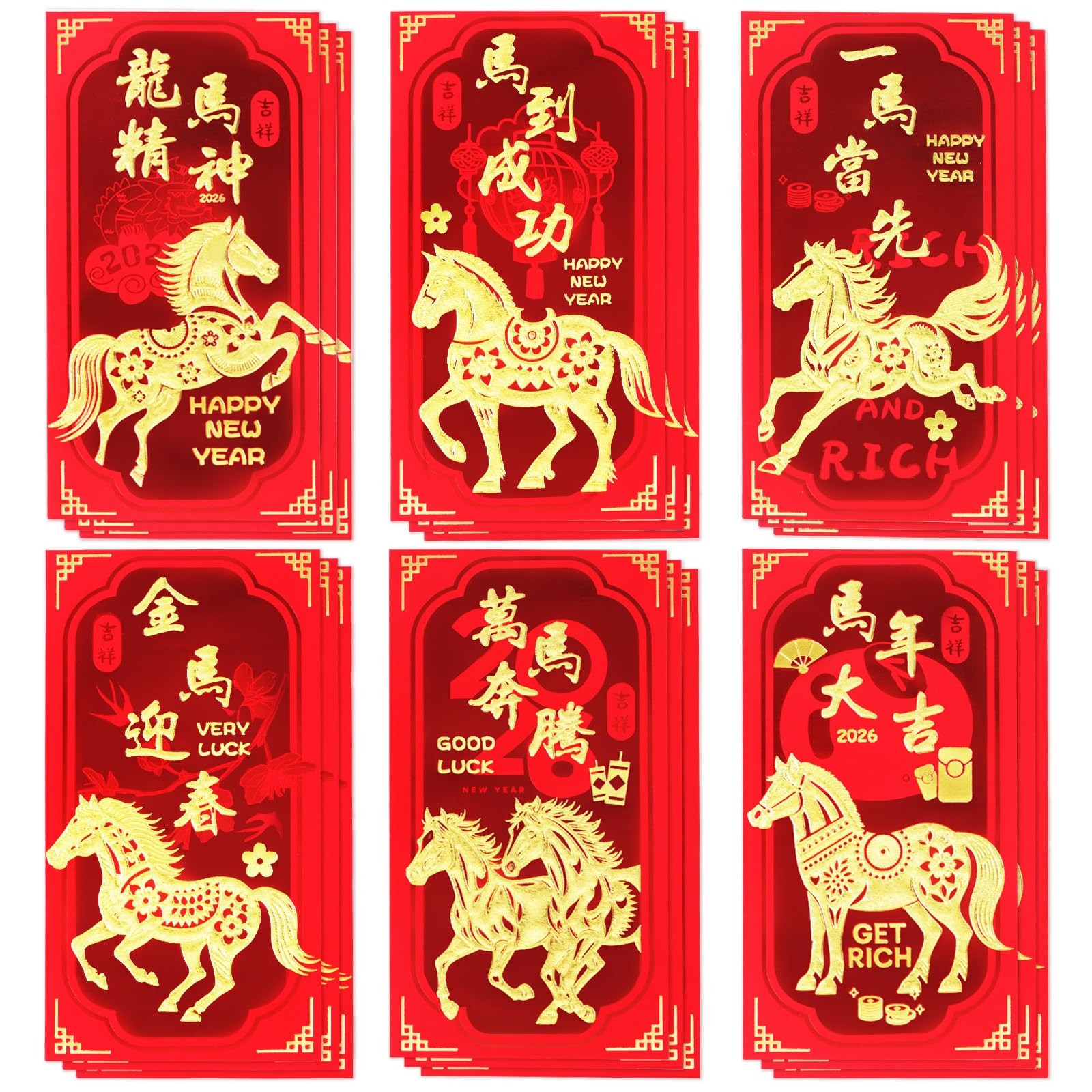 Chinese New Year Red Envelopes, Lunar New Year Envelopes Decorations Gifts