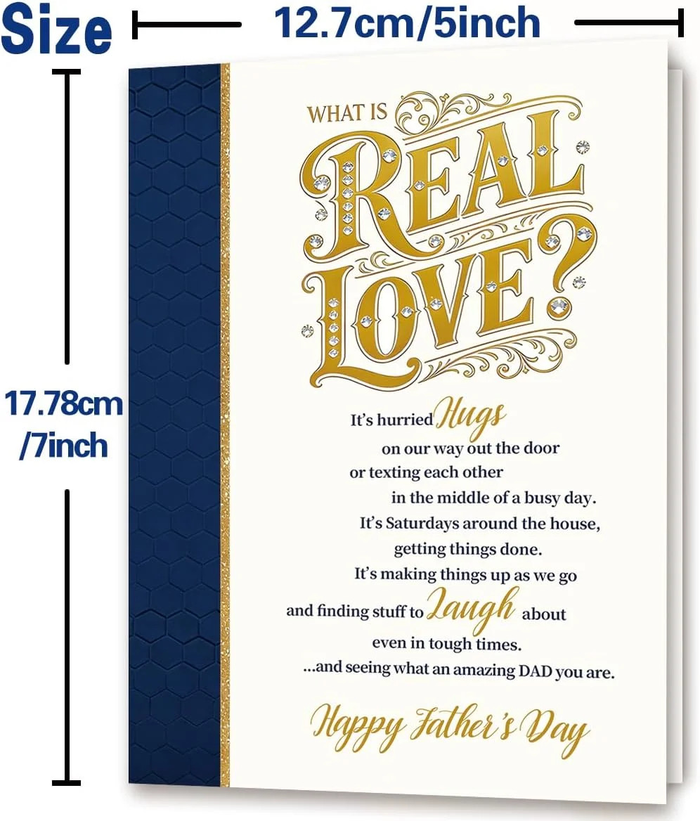 Sweet Fathers Day Card Gifts for Husband,Romantic Father’s Day Cards from Wife,H