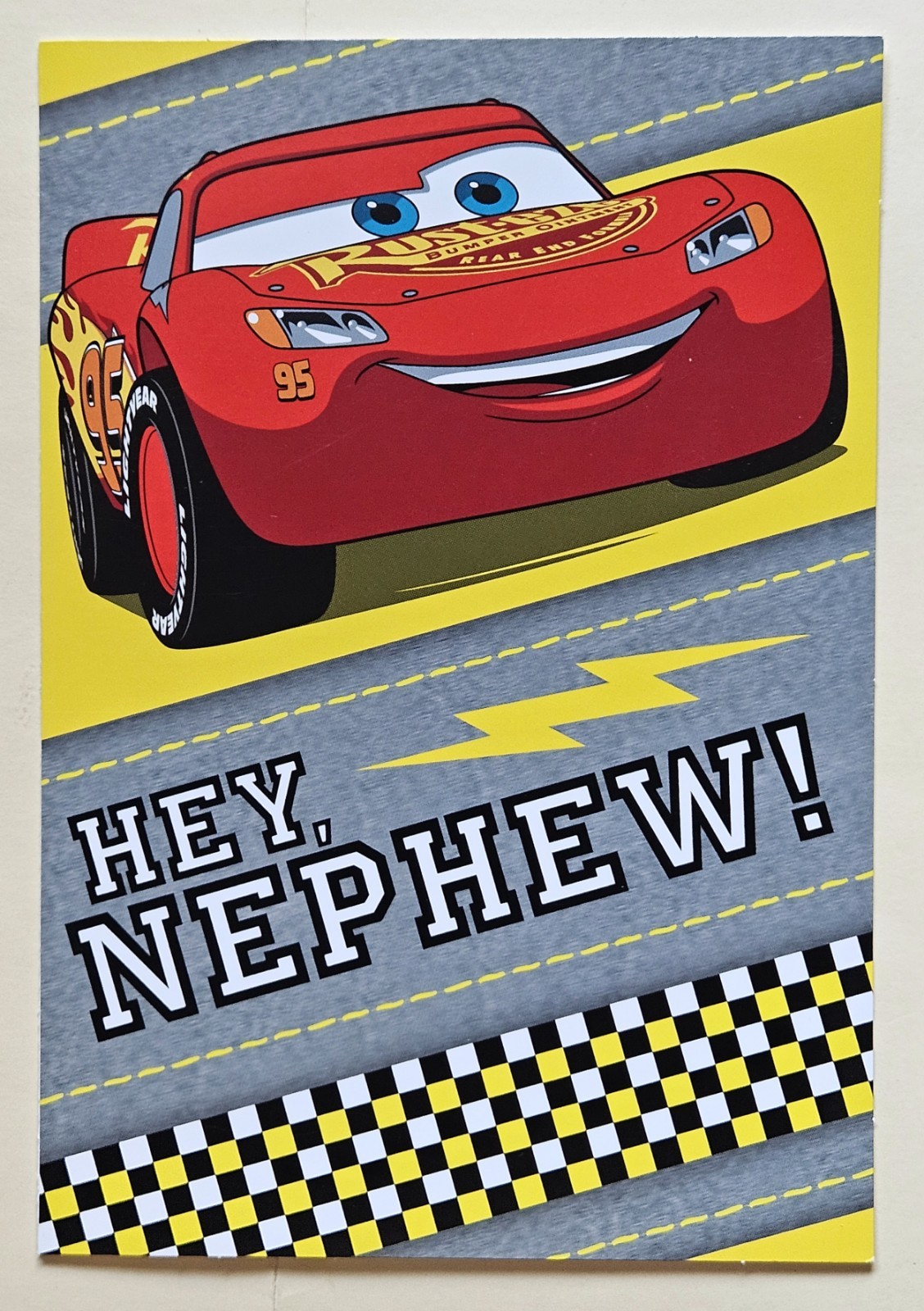 Happy Birthday Nephew / Disney Pixar Cars Greeting Card (incl. Envelope 5×7″)