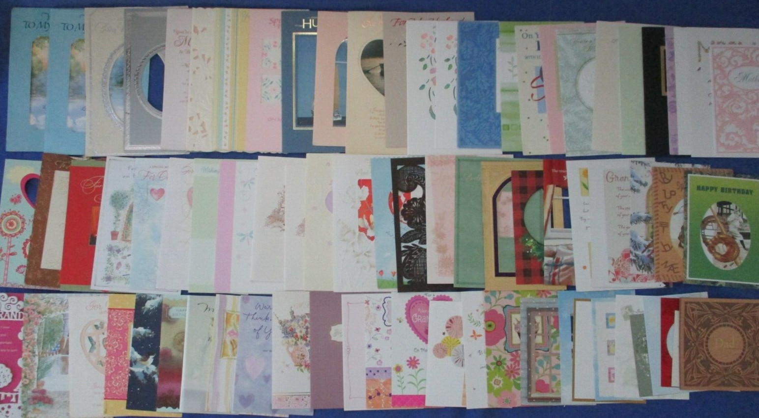 #1 Large Lot-75+ USED Layered Greeting Cards/Covers/Fronts Ephemera Crafts DIY