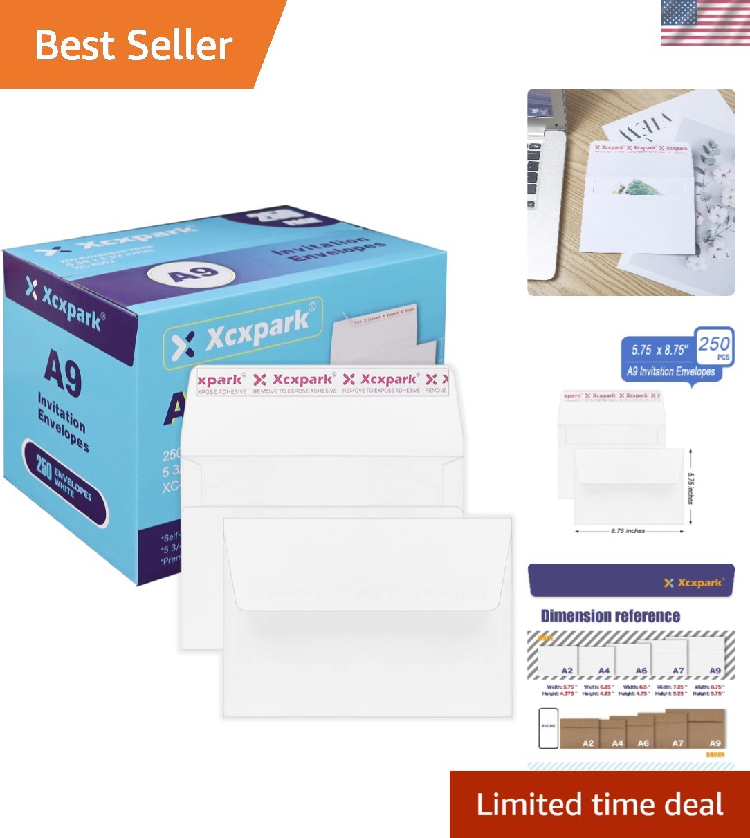 Durable & Easy to Use 250 A9 Invitation Envelopes – Self-Seal, 5.75 x 8.75