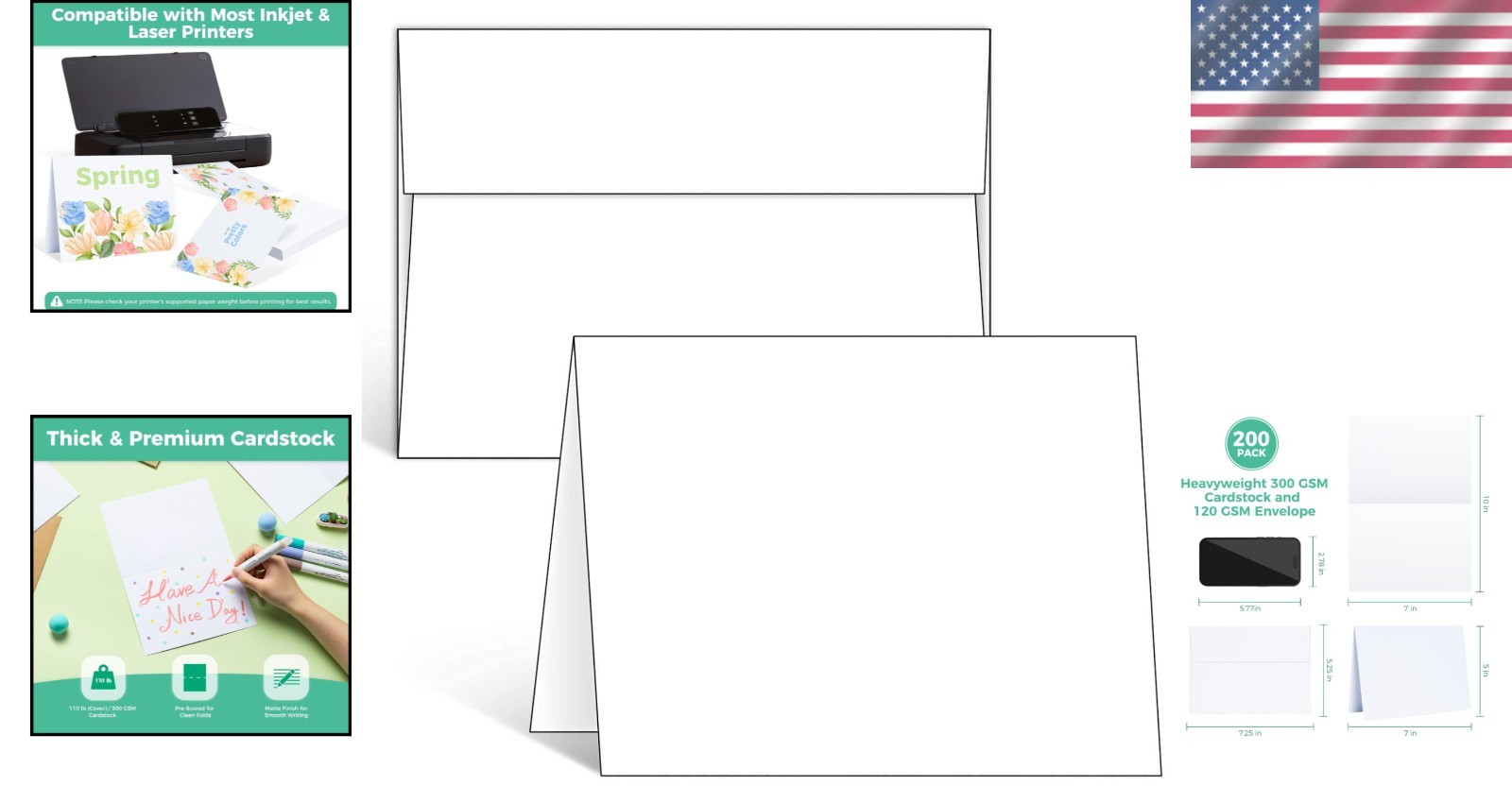 200 Pack White Cards and Envelopes Set – DIY Greeting Cards