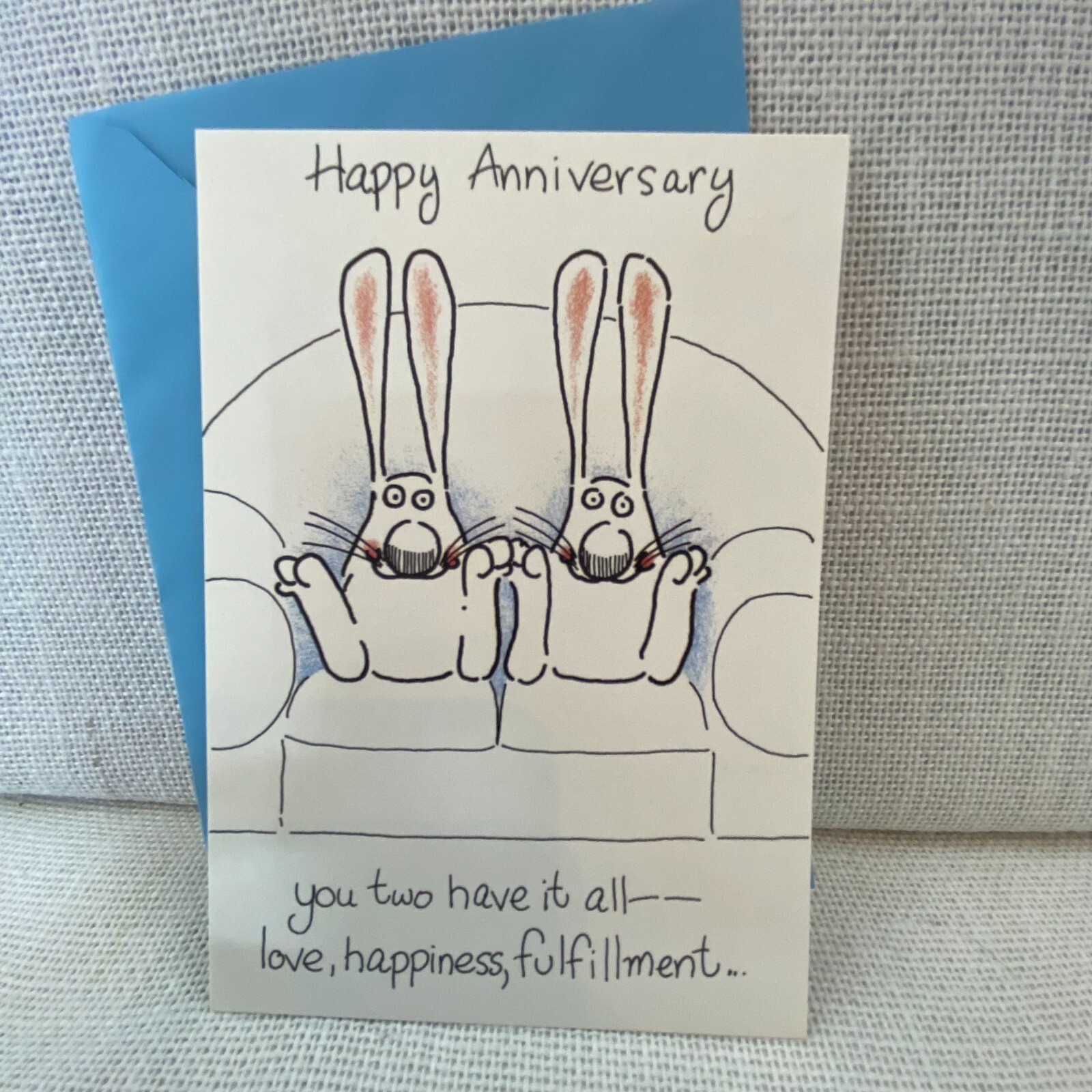 Shoebox Greeting Rabbits Happy Anniversary Spouse Special Day Wishing Card