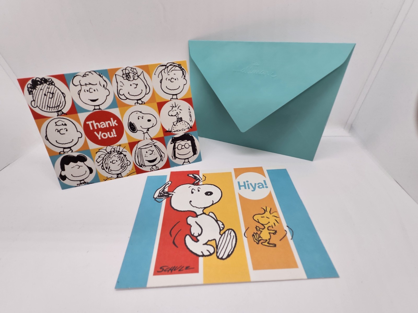 Snoopy Cards & Envelope Sets Of 4 Blank Thank You And “Hiya”. Hallmark Peanuts
