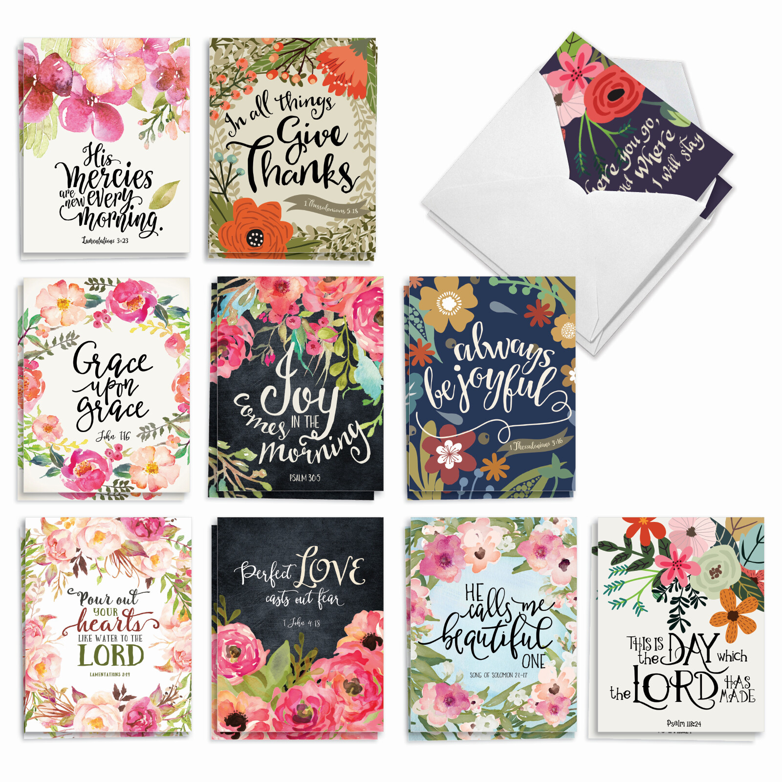 20 Blank All Occasion Cards (10 Designs, 2 Each) – Blessings AM6634OCB-B2x10