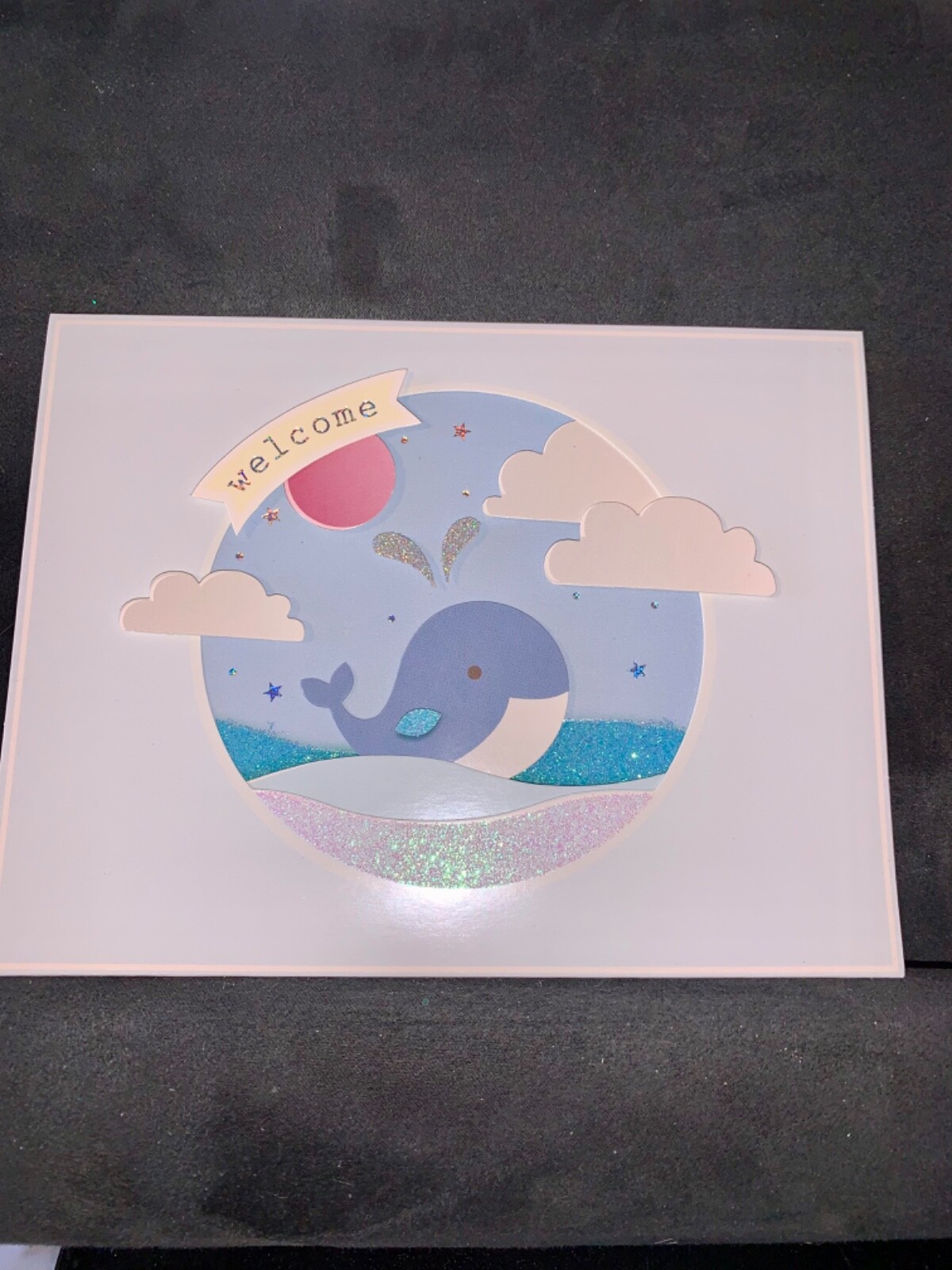 New Baby Card! Adorable 3D Baby Whale Congratulations! Burgoyne