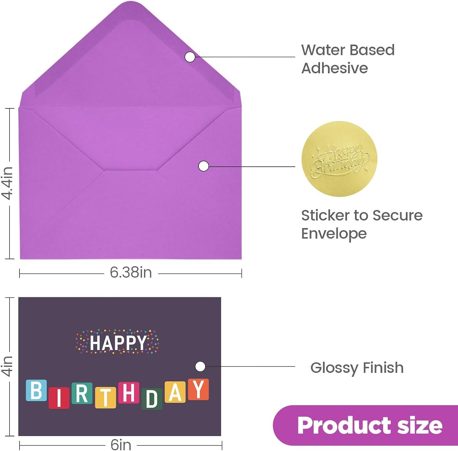 100 Pcs Happy Birthday Cards Bulk with Envelopes Box of Birthday Cards assorted